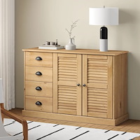 vidaXL Skänk med lådor VIGO 113x40x75 cm massiv furu