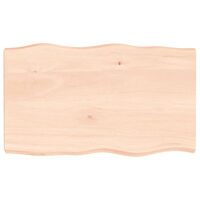 vidaXL Bordsskiva 100x60x(2-6) cm obehandlad massiv ek levande kant
