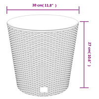 vidaXL Blomkruka med avtagbar insida vit 15/15,3 L PP-rotting