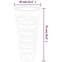 vidaXL Blomkruka avtagbar insida mockabrun 18/45 L PP räfflad