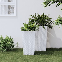 vidaXL Blomkruka med avtagbar insida vit 11/26,5 L PP-rotting