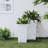 vidaXL Blomkruka med avtagbar insida vit 11/26,5 L PP-rotting