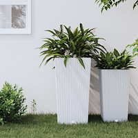 vidaXL Blomkruka med avtagbar insida vit 21/49 L PP-rotting