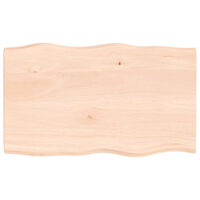 vidaXL Bordsskiva 100x60x(2-4) cm obehandlad massiv ek levande kant