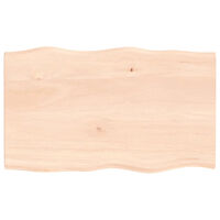 vidaXL Bordsskiva 100x60x2 cm obehandlad massiv ek levande kant