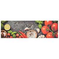 vidaXL Köksmatta maskintvättbar grönsaker 45x150 cm sammet