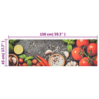 vidaXL Köksmatta maskintvättbar grönsaker 45x150 cm sammet