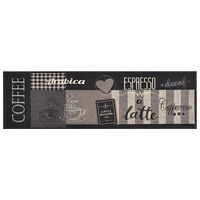 vidaXL Köksmatta maskintvättbar kaffe svart 45x150 cm sammet