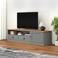 vidaXL Tv-bänk VIGO grå 156x40x40 cm massiv furu