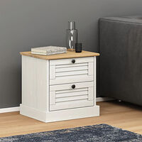 vidaXL Sängbord VIGO vit 42x35x42 cm massiv furu