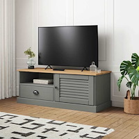 vidaXL Tv-bänk VIGO grå 106x40x40 cm massiv furu