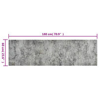 vidaXL Köksmatta maskintvättbar betong 60x180 cm sammet
