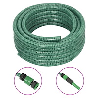 vidaXL Trädgårdsslang med kopplingar grön 0,6" 20 m PVC