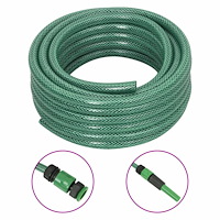 vidaXL Trädgårdsslang med kopplingar grön 0,5" 30 m PVC