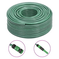 vidaXL Trädgårdsslang med kopplingar grön 0,5" 100 m PVC