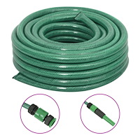 vidaXL Trädgårdsslang med kopplingar grön 0,75" 50 m PVC