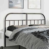 vidaXL Ersättningsgavel metall svart 135 cm