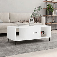 vidaXL Soffbord vit 102x50x40 cm konstruerat trä