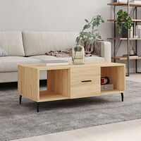 vidaXL Soffbord sonoma-ek 102x50x40 cm konstruerat trä