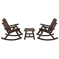 vidaXL Loungegrupp 3 delar massivt granträ