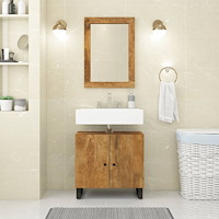 vidaXL Spegel 70x50 cm massivt mangoträ och glas