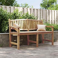 vidaXL Trädgårdsbänk 149,5x60x90 cm massiv teak