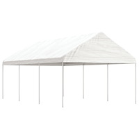 vidaXL Paviljong med tak vit 6,69x4,08x3,22 m polyeten