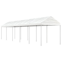 vidaXL Paviljong med tak vit 11,15x2,28x2,69 m polyeten