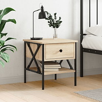vidaXL Sängbord sonoma-ek 40x42x45 cm konstruerat trä