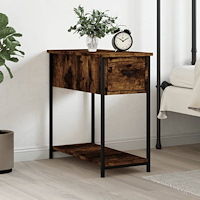 vidaXL Sängbord rökfärgad ek 30x60x60 cm konstruerat trä