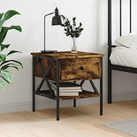 vidaXL Sängbord rökfärgad ek 40x42x45 cm konstruerat trä