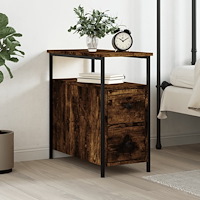 vidaXL Sängbord rökfärgad ek 30x60x60 cm konstruerat trä