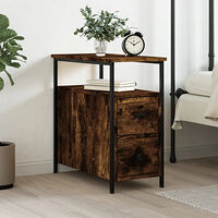 vidaXL Sängbord rökfärgad ek 30x60x60 cm konstruerat trä