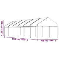 vidaXL Paviljong med tak vit 13,38x4,08x3,22 m polyeten