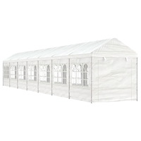 vidaXL Paviljong med tak vit 15,61x2,28x2,69 m polyeten