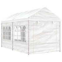 vidaXL Paviljong med tak vit 4,46x2,28x2,69 m polyeten