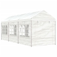 vidaXL Paviljong med tak vit 6,69x2,28x2,69 m polyeten