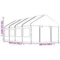 vidaXL Paviljong med tak vit 8,92x4,08x3,22 m polyeten