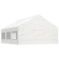 vidaXL Paviljong med tak vit 6,69x5,88x3,75 m polyeten