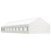 vidaXL Paviljong med tak vit 20,07x5,88x3,75 m polyeten
