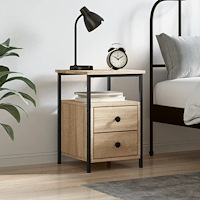 vidaXL Sängbord sonoma-ek 34x35,5x50 cm konstruerat trä