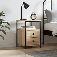 vidaXL Sängbord sonoma-ek 34x35,5x50 cm konstruerat trä