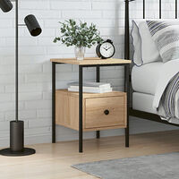 vidaXL Sängbord sonoma-ek 34x36x50 cm konstruerat trä