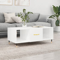 vidaXL Soffbord vit högglans 102x50x40 cm konstruerat trä