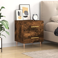 vidaXL Sängbord rökfärgad ek 40x35x47,5 cm konstruerat trä