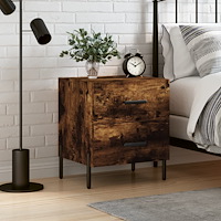 vidaXL Sängbord rökfärgad ek 40x35x47,5 cm konstruerat trä