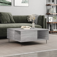 vidaXL Soffbord grå sonoma 80x80x36,5 cm konstruerat trä