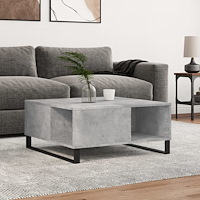 vidaXL Soffbord betonggrå 80x80x36,5 cm konstruerat trä