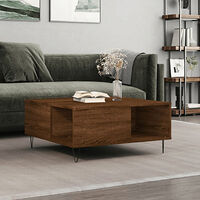 vidaXL Soffbord brun ek 80x80x36,5 cm konstruerat trä