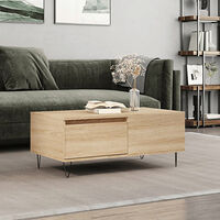 vidaXL Soffbord sonoma-ek 90x50x36,5 cm konstruerat trä